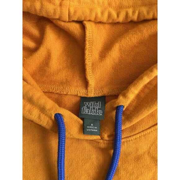 Wild Fable Hoodie Long Sleeve Pullover Yellow Blue Women’s Small Sweatshirt - Picture 3 of 9